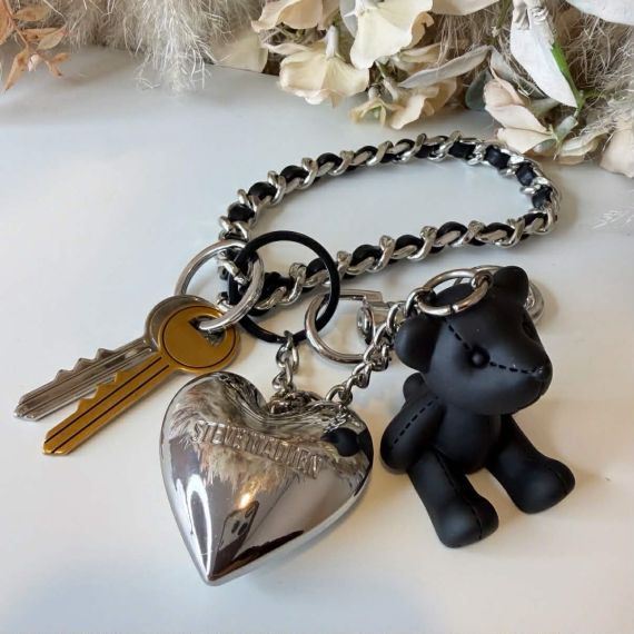 STEVE MADDEN D-BEARY KEY/BAGCHAIN BLACK
