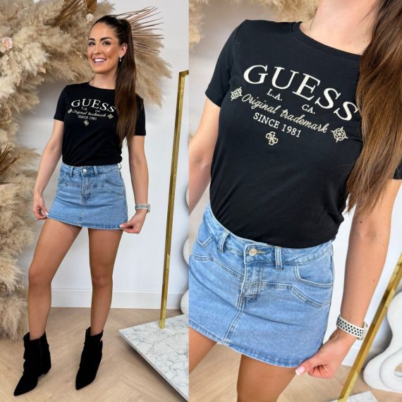 GUESS GLORIA T-SHIRT V5YI03I3Z14 JBLK BLACK