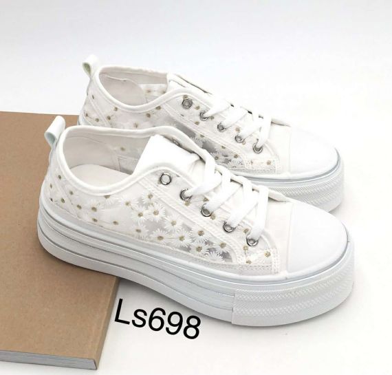 FLOWER LACE SNEAKER LS698 WHITE