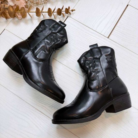 **KIDS** COWBOY BOOTS T2008P BLACK/PU
