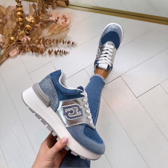 LIU JO AMAZING 33 SNEAKER BA5051 PX663 DENIM/SILVER