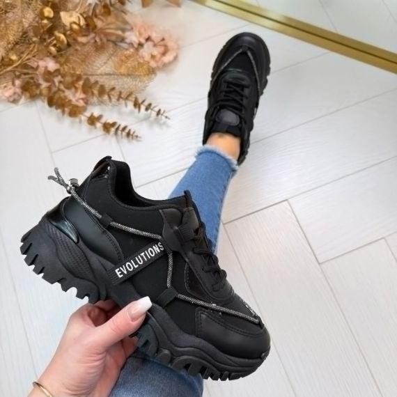 *SALE* EVOLUTIONS SNEAKER EV-231/DKB8215 BLACK