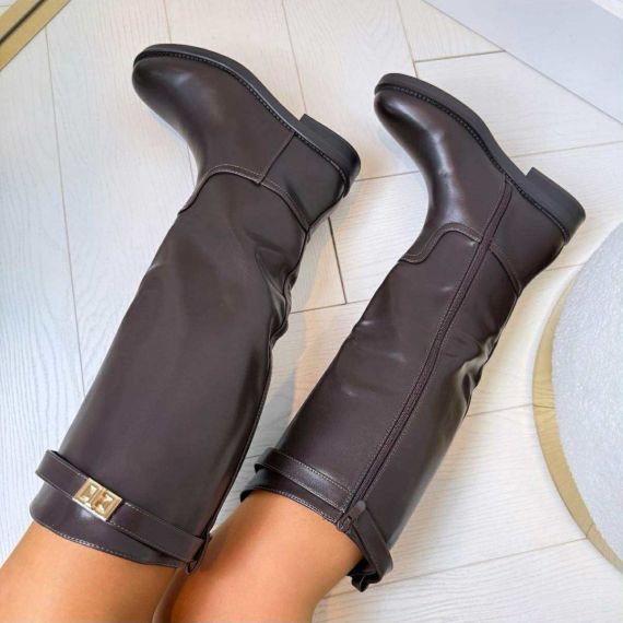 LIVELIE LEATHER LOOK LAARS D99 BROWN