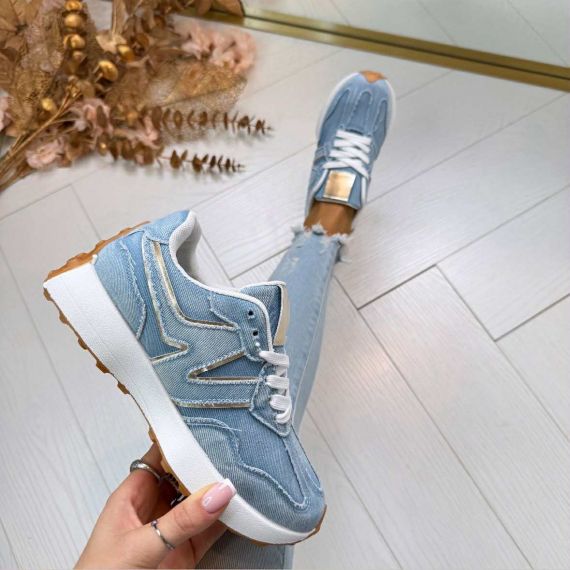 *SALE* PRETTY DENIM SNEAKER BO-163 L.BLUE