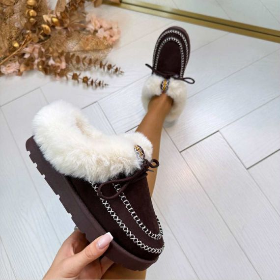 PATTY PANTOFFEL BO-188 BROWN