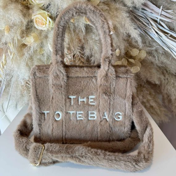 FAKE FUR TOTE BAG H3235 MUD