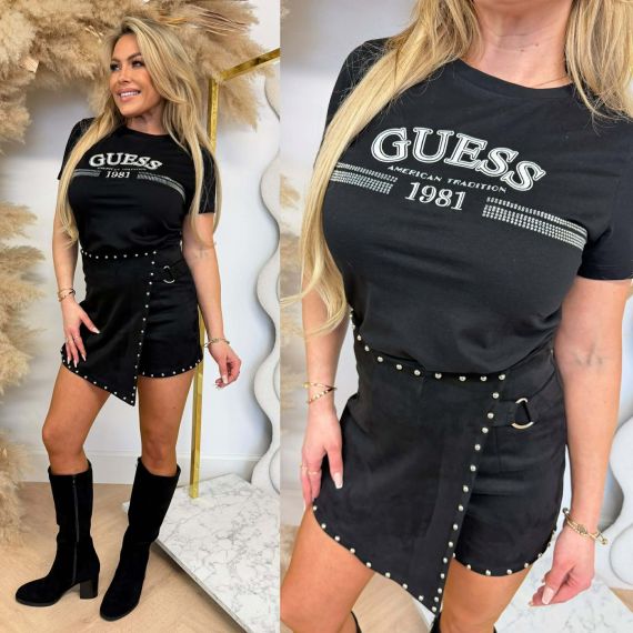 GUESS ALDA CN SS T-SHIRT V6RI16I3Z14 BLACK
