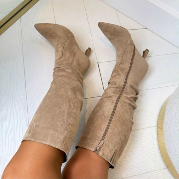 FINA SUEDINE LAARS MET HAK DES8032 KHAKI/SUE