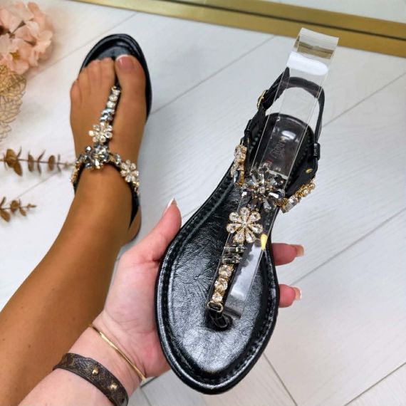 FLOWER DIAMOND SANDAAL 9801 BLACK