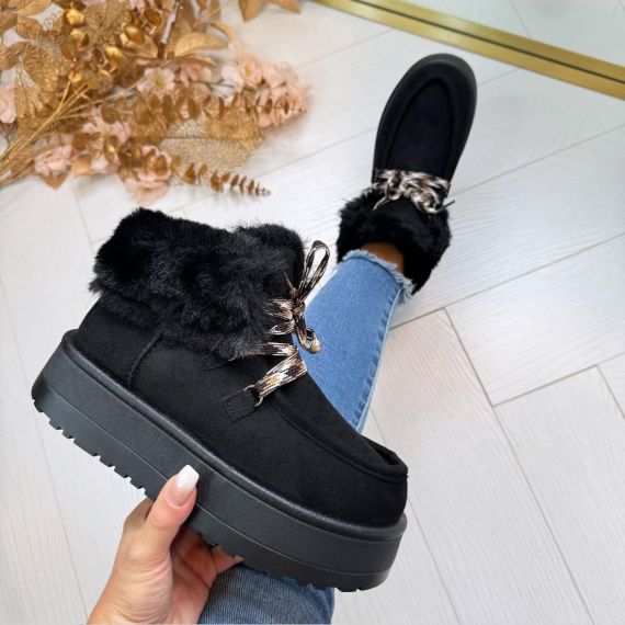 FURRY OMSLAG UGIE BOOT C-3016 BLACK *WEB ONLY*