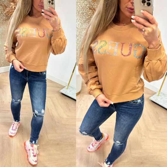 GUESS COLORFULL LOGO SWEATER W3GQ09KBK32 A11Y