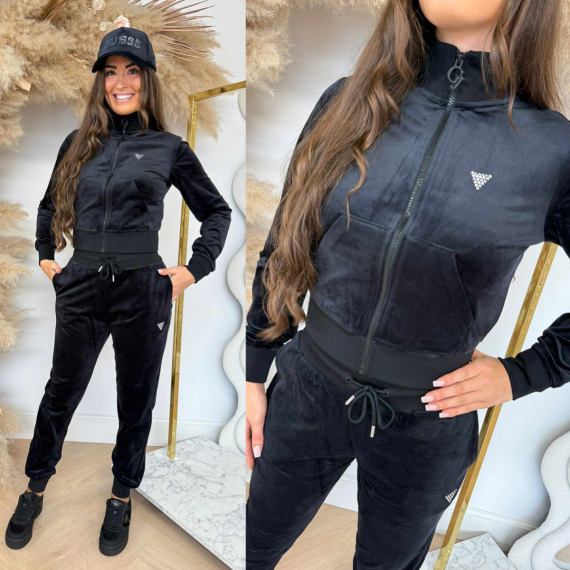 GUESS COUTURE FULL ZIP SWEATER V3BQ22K0232 BLACK