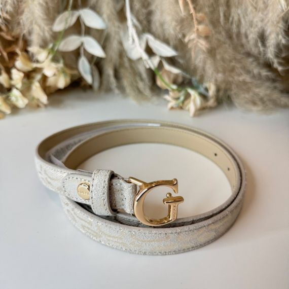 GUESS SNAKE SHINE BELT BW9222P5220 CREME/GOLD