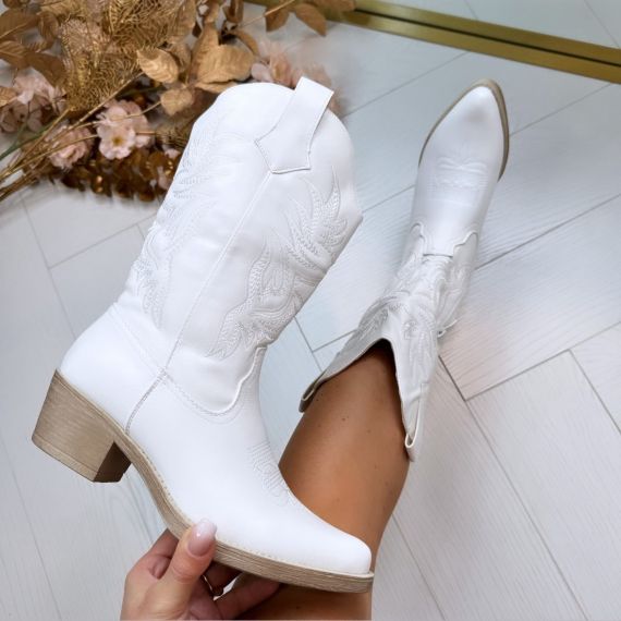 LEATHER LOOK LAARS DES957-1 WHITE/PU