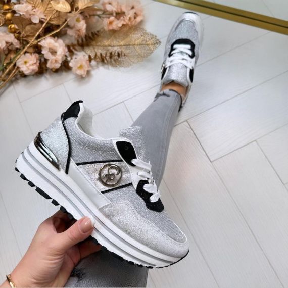 SPARKLE ROXIE SNEAKER RJH-142/ 21-Q95 SILVER *WEB ONLY*