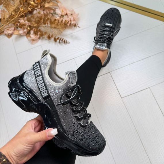 *LAATSTE MAAT 37* STEVE MADDEN MISTICA SNEAKER 2320 BLACK/SILVER