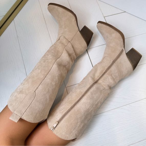 SUEDINE COWBOY LAARS T-272 BEIGE