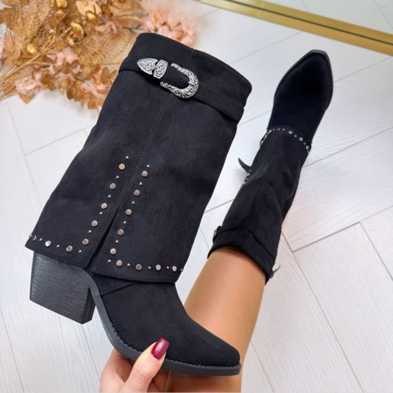 SUEDINE SLEEVE STUDS LAARS DES8019 BLACK