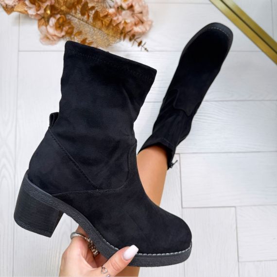 *SALE* SUEDINE SOCK HAK LAARSJE KA23-27 BLACK *WEBONLY*