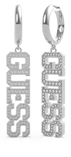 GUESS LETTERING EARRING 20026 SILVER