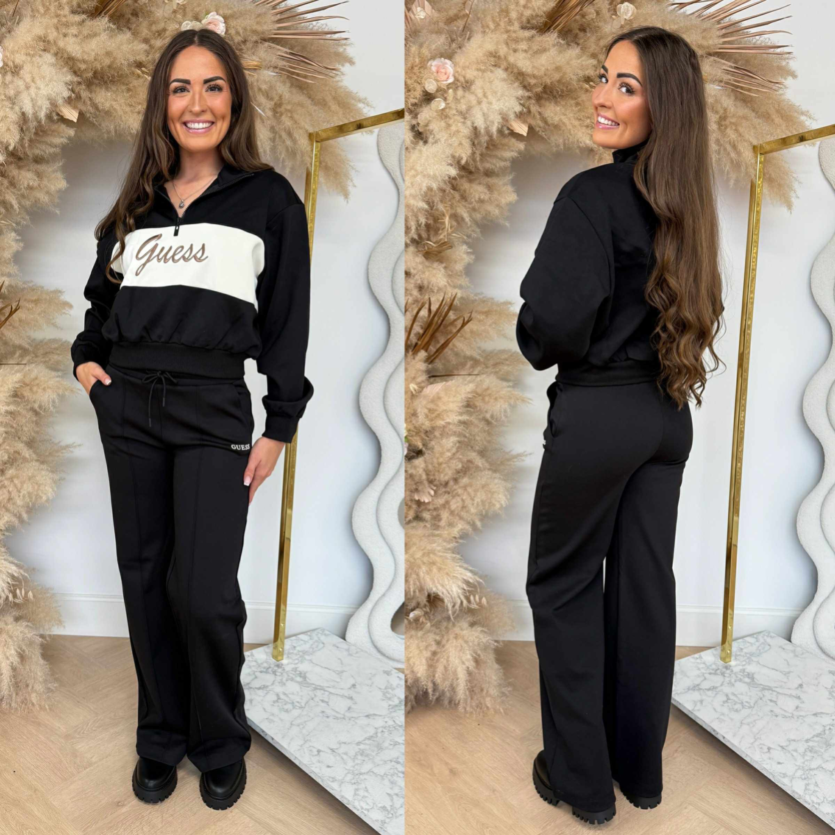 GUESS FABIA HALF-ZIP SWEATER V5BQ00KCX22 BLACK - Style Woerden