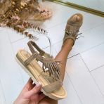 FRINGE KRAALTJES SANDAAL AM-322 KHAKI