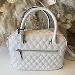 GUESS ATABEY BOX SATCHEL BAG QG989405 OFF WHITE