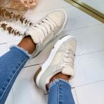 DWRS WHITBY TEDDY SNEAKER J6972-03 OFFWHITE/BRONZE