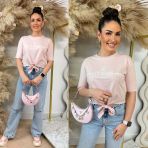 GUESS BOW TEE V6GI20K3509 G67B ROSE