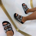DENIM DIAMOND SLIPPER LS172 BLACK