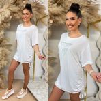 GUESS BEACH TRIANGLE OVERSIZED TEE E4GI00K68D2 G011 WHITE