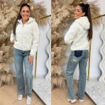 GUESS IVY ZIP HOODIE PUFFER JACKET V5YL03WHEB2 F0EN OFFWHITE