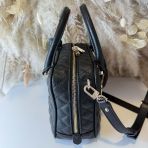 GUESS ATABEY BOX SATCHEL BAG QG989405 BLACK