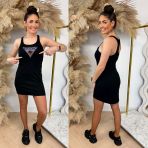 GUESS TRIANGLE RHINESTONES DRESS E5GP01I3Z14 JLBK BLACK