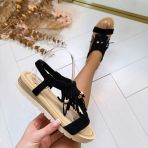 FRINGE KRAALTJES SANDAAL AM-322 BLACK