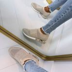 LA STRADA SNEAKER 2402250-4521 BEIGE/GOLD KNITTED STONES