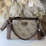 GUESS KARNILLA LOGO SATCHEL BAG OS990106 LATTE LOGO/ BROWN