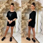 GUESS BEACH TRIANGLE OVERSIZED TEE E4GI00K68D2 JBLK