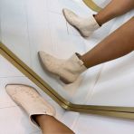 *SALE* SARA COWBOY BOOT DES668-*1* BEIGE/PU