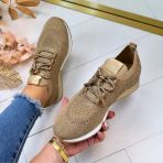 LA STRADA SNEAKER 2400409-4543 GOLD/SILVER KNITTED STONES