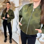 GUESS PHILOMENE LOGO BOMBER JACKET W5YL08WHDK2 G896 GREEN