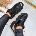 LIU JO STEFFY 01 SNEAKER BF5061 PX783 BLACK/LIGHTGOLD