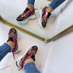 DWRS JUPITER TWEED SNEAKER J5554C-58 BEIGE/FUCHSIA