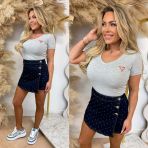 GUESS MINI TRIANGLE *V HALS* TEE W2YI45J1314 LMGY GREY