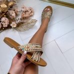 **SALE** BOHEMIAN CROSS OVER SLIPPER LL1062 GOLD *WEB ONLY*