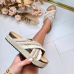 BOHEMIAN MUSTHAVE SLIPPER LS-142 BEIGE *WEB ONLY*
