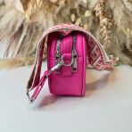 LEATHER LOOK DOUBLE ZIP BAG H0625 ROSE
