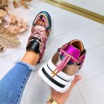 DWRS JUPITER TWEED SNEAKER J5554C-58 BEIGE/FUCHSIA