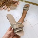 GUESS BEAUTY LOGO SLIPPER FLJELYLEL19 GOLD