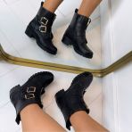 *SALE* DOUBLE ZIP BOOT A-271*G* BLACK/GOLD *WEBONLY*